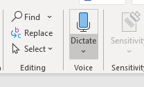 Have you noticed the dictate button in your Microsoft Office toolbar?